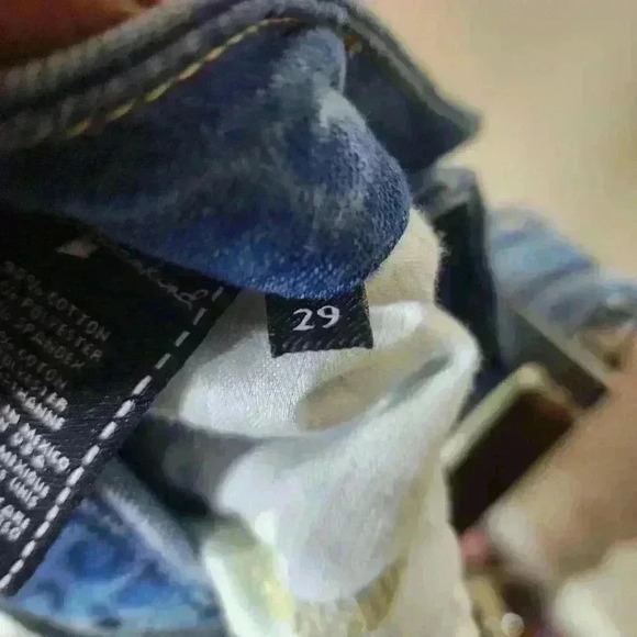 P3005 7famk the ankle skinny size 29 light wash denim distressed - Picture 6 of 6